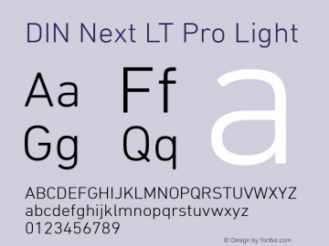 DIN Next LT Pro Light Version 1.20 Font Sample