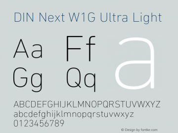 DINNextW1G-UltraLight Version 1.00图片样张