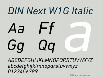 DINNextW1G-Italic Version 1.00图片样张