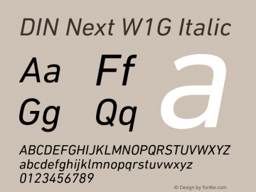 DINNextW1G-Italic Version 1.00图片样张