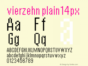 vierzehn plain14px Macromedia Fontographer 4.1 10.06.2002图片样张