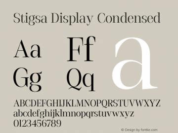 StigsaDisplay-Condensed Version 1.000 Font Sample