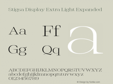 StigsaDisplay-ExtLtExp Version 1.000 Font Sample