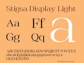 StigsaDisplay-Light Version 1.000 Font Sample