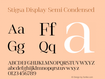 StigsaDisplay-SemiCondensed Version 1.000 Font Sample
