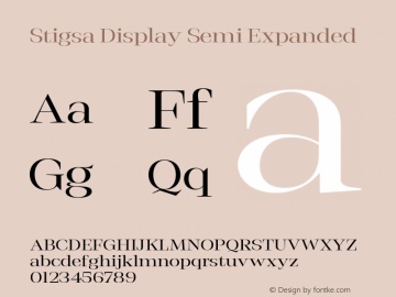 StigsaDisplay-SemiExpanded Version 1.000 Font Sample