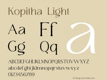 Kopitha Light Version 1.000;hotconv 1.0.109;makeotfexe 2.5.65596图片样张