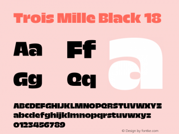 Trois Mille Black 18 Version 1.000;hotconv 1.0.109;makeotfexe 2.5.65596 Font Sample