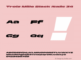 Trois Mille Black Itl 34 Version 1.000;hotconv 1.0.109;makeotfexe 2.5.65596图片样张