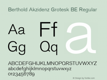 Berthold Akzidenz Grotesk BE Regular 001.000 Font Sample