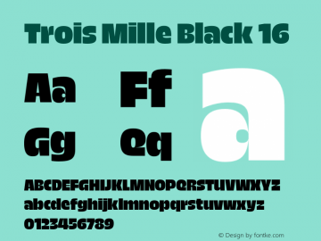 Trois Mille Black 16 Version 1.000;hotconv 1.0.109;makeotfexe 2.5.65596图片样张