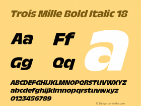 Trois Mille Bold Itl 18 Version 1.000;hotconv 1.0.109;makeotfexe 2.5.65596 Font Sample