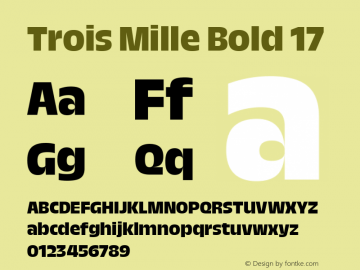 Trois Mille Bold 17 Version 1.000;hotconv 1.0.109;makeotfexe 2.5.65596图片样张