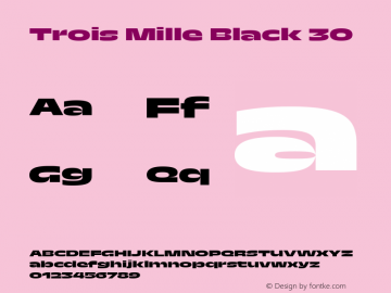 Trois Mille Black 30 Version 1.000;hotconv 1.0.109;makeotfexe 2.5.65596 Font Sample