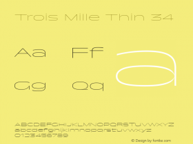 Trois Mille Thin 34 Version 1.000;hotconv 1.0.109;makeotfexe 2.5.65596图片样张