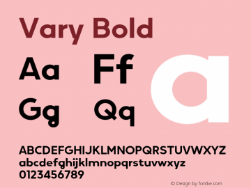 Vary Bold Version 1.00 Font Sample