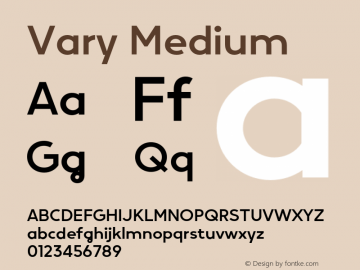 Vary Medium Version 1.00 Font Sample
