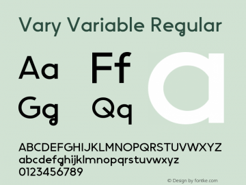 Vary Variable Version 1.00 Font Sample