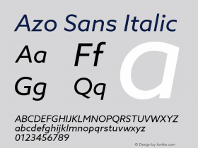 AzoSans-Italic Version 1.000图片样张