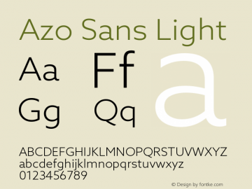 AzoSans-Light Version 1.000 Font Sample