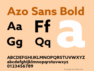 AzoSans-Bold Version 1.000 Font Sample
