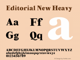 Editorial New Heavy Version 0.001 Font Sample