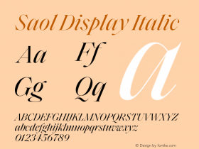 Saol Display Regular Italic Version 1.001;hotconv 1.0.109;makeotfexe 2.5.65596图片样张