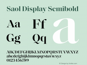 Saol Display Semibold Version 1.001;hotconv 1.0.109;makeotfexe 2.5.65596 Font Sample