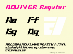 AQUIVER Version 1.00;February 25, 2021;FontCreator 12.0.0.2565 32-bit图片样张