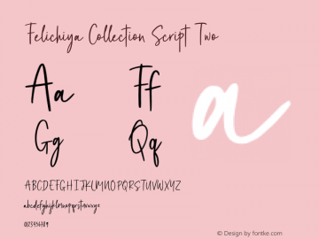 Felichiya Collection Script Two Version 001.000 Font Sample