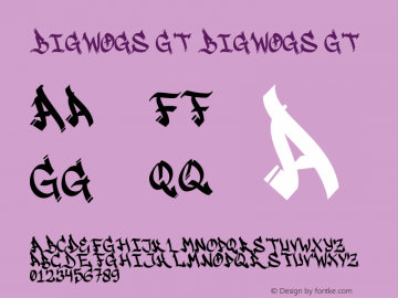 Bigwogs GT Version 1.00 Font Sample