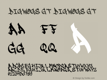 Bigwogs GT Version 1.00 Font Sample