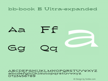 bb-bookB-ultraexpanded Version 1.000;PS 001.000;hotconv 1.0.70;makeotf.lib2.5.58329 Font Sample