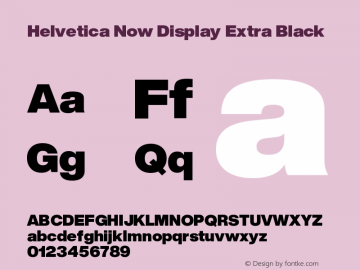 HelveticaNowDisplay-ExtBlk Version 1.00 Font Sample