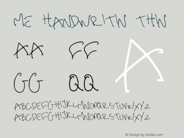 me handwritin Thin 001.000图片样张