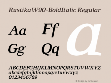 Rustika W90 Bold Italic Version 1.00图片样张