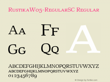 Rustika W05 Regular SC Version 1.00 Font Sample