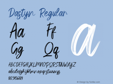 Dastyn Version 1.00;November 10, 2020;FontCreator 11.5.0.2422 64-bit Font Sample