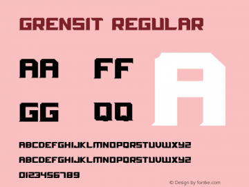 Grensit Version 1.00;February 10, 2021;FontCreator 12.0.0.2539 32-bit Font Sample