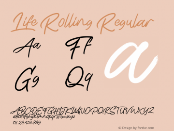 Life Rolling Version 1.00;January 6, 2021;FontCreator 13.0.0.2683 64-bit图片样张