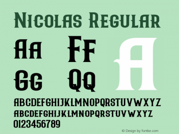 Nicolas Version 001.000 Font Sample