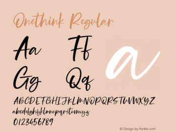 Onethink-Regular Version 1.000 Font Sample