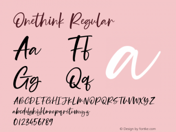 Onethink Regular Version 1.000 Font Sample