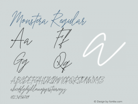 Monstera-Regular Version 1.000 Font Sample