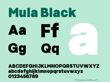 Mula-Black Version 1.000 Font Sample