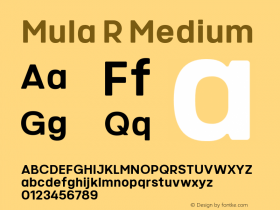 MulaR-Medium Version 1.000 Font Sample