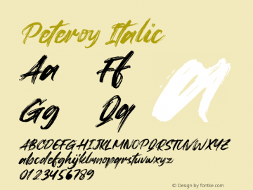 Peteroy Italic Version 1.00;February 22, 2021;FontCreator 13.0.0.2683 64-bit图片样张
