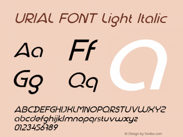 URIAL FONT Light Italic Version 1.001图片样张