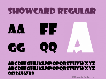 Showcard Regular Version 001.000图片样张