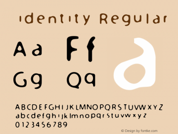 identity Regular Macromedia Fontographer 4.1 11. 06. 02 Font Sample